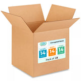 Medium Cube Moving & Shipping Boxes 14L x 14W x 14H (25-Pack) - Extra Strength 200 lb vs Regular - Corrugated Packaging Boxes - 