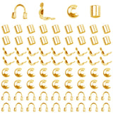 1400 Pieces Brass Tube Crimp Beads Wire Guardians Crimp Bead Knot Covers Bead Tips Knot Covers for DIY Bracelets Necklaces Jewel