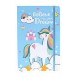 Le Delite Unicorn Pocket Diary Notebook Multicolour (Set Of 2) With Elastic Band Notebook Desk Office, School, College Stationer