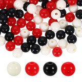 HARFINGTON 100pcs Light Brown Acrylic Round Beads 8mm Dia 1.9mm Hole Plastic Resin Smooth Balls Loose Bead for Jewelry Making Br