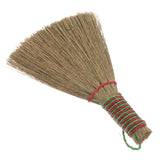 OUNONA Natural Corn Broom with Handle Small Whisk Broom for Indoor Cleaning Soft Bristles for Furniture and Bed Compact Straw Cl