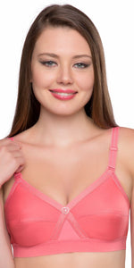Trylo Women'S Non-Wired Bra (Krutika Plain_Coral_34G),Coral,34,B07Y433YNM