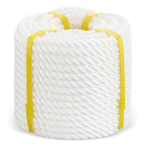 Windyun 100 ft Nylon Rope 1/2 Inch White Pull Rope Cord 3 Strand Twisted for Pull Swing Climb and Knot High Strength Hanging DIY