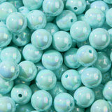 BERMRO 16mm Acrylic Bead 100pcs AB Shallow Lake Blue Color Focal Bead Chunk Bubblegum Beads for DIY Crafting Necklace Bracelet J