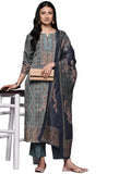 Libas Women's Poly Crepe Kurta Sets (34211_Blue
