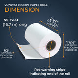 Vonlyst Receipt Paper Roll for Square Terminal Credit Card Machine (20 rolls)