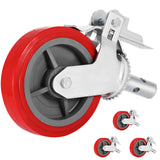 BestEquip Scaffolding Wheels Set of 4, 8 - Scaffolding Casters Heavy Duty, 3200 Lbs Per Set - Locking Stem Casters with Brake, R