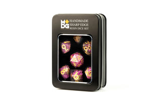 Fanroll By Metallic Dice Games Sharp Edge Resin Dnd Dice Set: Thousand Day Red, Role Playing Game Dice For Dungeons And Dragons