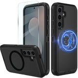 muitq for Samsung Galaxy S25 fe Case, S25 fe Heavy Duty Magnetic case, [Compatible with Magsafe][Glass Screen Protector] [Milita