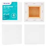 AUREUO 4x4 Inch Gallery Wrapped Canvas - 1.5 Inch Depth 4 Pack - 10 Oz Triple Gesso Primed 100% Cotton Square White Artist Canva