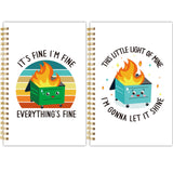 INCOK Dumpster Gift Notebooks for Coworkers 2 PCS Funny Notebooks for Work This Little Light of Mine I'm Gonna Let It Shine Sp