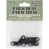 Pepperell Parachute Cord Jewelry Buckles, 5mm, Black, 5Pack