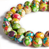 100pcs 6mm Colorful Imperial Turquoise Beads Natural Gemstone Beads Round Loose Beads for Crafting and Jewelry Making