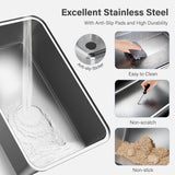 Stainless Steel Litter Box with Lid, XL Extra Large Enclosed Cat Litter Box for Big Cats 110 Flip Cover, Top Entry Metal High Si