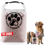 Aosnare Pet Food Storage Bag for Travel - Transparent Leak-Proof Dog Food Container with Roll-Top Closure, Keeps Kibble Fresh fo