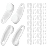 Pangda 50 Pieces Curtain Track Glider Hooks White Plastic Curtain Rod Hooks Sturdy Drapery Slides Smooth Sliding for Window Door