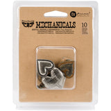 Prima Marketing 963361 Tin Hearts Finnabair Mechanicals Metal Embellishments (10/Pack), Multicolor