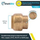 Endstp Brs 3/4Psh 4P Sb (Pack Of 1)