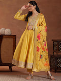 Libas Women'S Silk Blend Kurta Set (48836 Yellow L