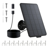 3W Solar Panel for Battery-Powered Security Cameras,USB-C & Micro USB Solar Charger for Wireless Outdoor Cameras,IP65 Waterproof