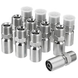 Racewill 12 Pack 3/4 NPTF Hydraulic Hose Fittings, 1/2 I.D. Hose x 3/4 NPTF Male with Protection Cover Hydraulic Hose End Crimp 
