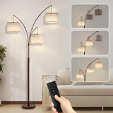 Fansdrick 3 Light Arc Floor Lamps for Living Room, 2400LM Super Bright Floor Lamp with Remote Control, 80 Tall Floor Lamps with 