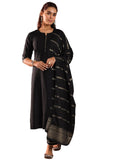 Libas Women kurta Set, Black, L