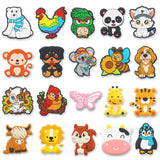 20 Pcs Animal Silicone Focal Beads for Pens, 20 Divers Styles Animals Pen Charms, Cute Dog Highland Cow Penguin Silicone Charms 