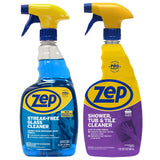 Zep Tub & Tile Cleaner & StreakFree Glass Cleaner 32 oz (1 of Each)