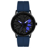 On Time Octus Spinning Car Wheels Gyro Men'S Sport Watch| Rotating Sports Car Wheel Design Watches For Boy'S And Men (Blue)