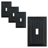4-Pack Classic Beadboard Single Toggle Light Switch Cover Plate, Unbreakable Polycarbonate Decorative Switch Plate Covers, Matte