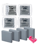 Mr. Pen- Kneaded Eraser, 4 pcs, Gray, Kneaded Erasers for Artists with 1 Sharpener, Gum Eraser with Storage Case, Kneadable Eras