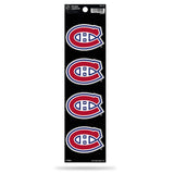 Rico Industries NHL Montreal Canadiens Die Cut 4-Piece The Quad Sticker Sheet, Team Color, 3 x 11.5-inches (QAD8201)