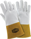IRONcAT 6141 Kidskin TIg Welding gloves Medium, Kevlar Thread Welding gloves with 4 in gold cuff, Straight Thumb