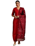 Libas Women'S Silk Blend Kurta Set (39050_Red