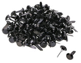 Penta Angel Mini Brads 100Pcs Round Paper Fasteners Metal Brass Pastel Brads for Scrapbooking Crafts DIY Projects, 8x12mm (Black