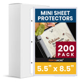 Office Werks Heavyweight Clear Mini Sheet Protectors Holds 5.5 x 8.5 Inches Sheets, Fits a 3Ring Binder, Crystal Clear and Acid