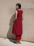 Gosriki Women'S Rayon Viscose Embroidered A-Line Kurta With Palazzo (Shreya Maroon-Gs_M_Maroon_Medium),Maroon,,B0F9PYRZ3Y