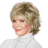 QUEENTAS Pixie Layered Short Blonde Wig Short Hair Wigs for White Women Black Women Synthetic Hair (Blonde Mixed Brown)