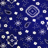 Bandana Print Poly Cotton 58 Inch Wide Fabric by The Yard (Royal Blue)