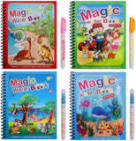 VGP RETAILS Water Magic Coloring Books with Refillable Pens NoMess Water Reveal Activity Book Set for Kids Reusable & Trave