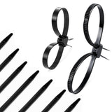 Boao 20 Pcs Zip Ties Cable Disposable Heavy Duty Tie Double Flex Plastic Nylon Tie Restraints (black, 0.5 x 10 Inch, 0.5 x 13.5 