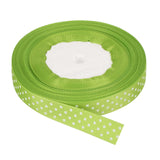 MECCANIXITY Grosgrain Ribbons 25 Yards 5/8 Inch Light Green with White Dots Ribbon Bow Decoration for Crafts Gift Wrapping Weddi