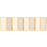 2 ft. Short Desktop Window Pane Shoji Screen - Natural - 8 Panels