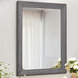 AAZZKANG Wooden Mirror Rectangle Rustic Mirrors for Wall Decorative Farmhouse Bedroom Bathroom Hanging Mirror Home Decor-New