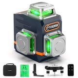 CIGMAN Laser Level Self Leveling 3x360 3D Green Cross Line for Construction and Picture Hanging, Rechargeable battery, Remote Co