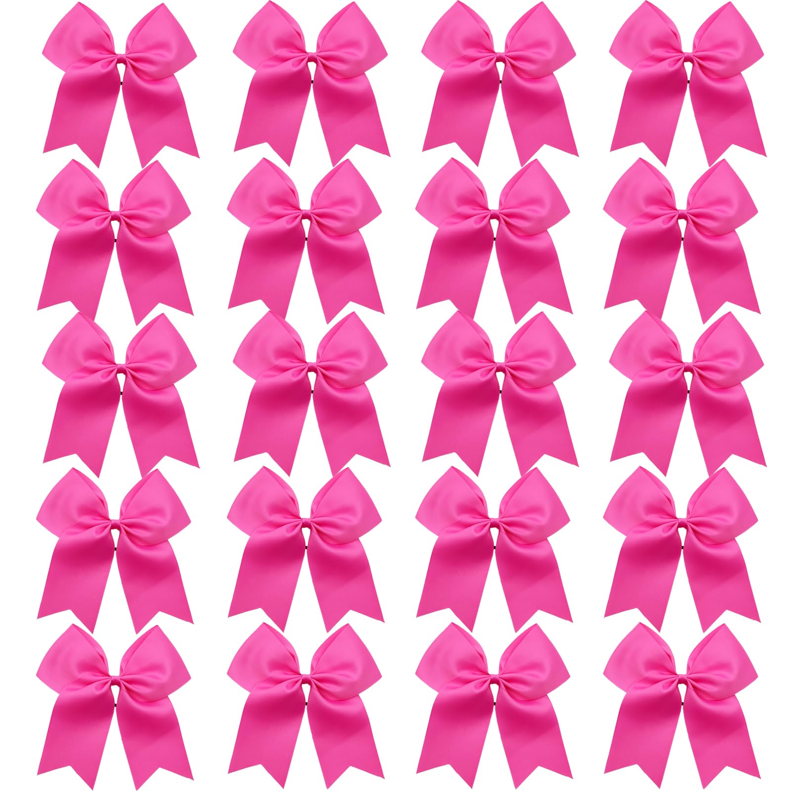 Hipcheer 20pcs 8 Large Pink Cheer Bows for Girls, Hand-made Grosgrain Ribbon Hair Accessories for Teen Girls Softball Cheerlea