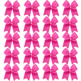 Hipcheer 20pcs 8 Large Pink Cheer Bows for Girls, Hand-made Grosgrain Ribbon Hair Accessories for Teen Girls Softball Cheerlea