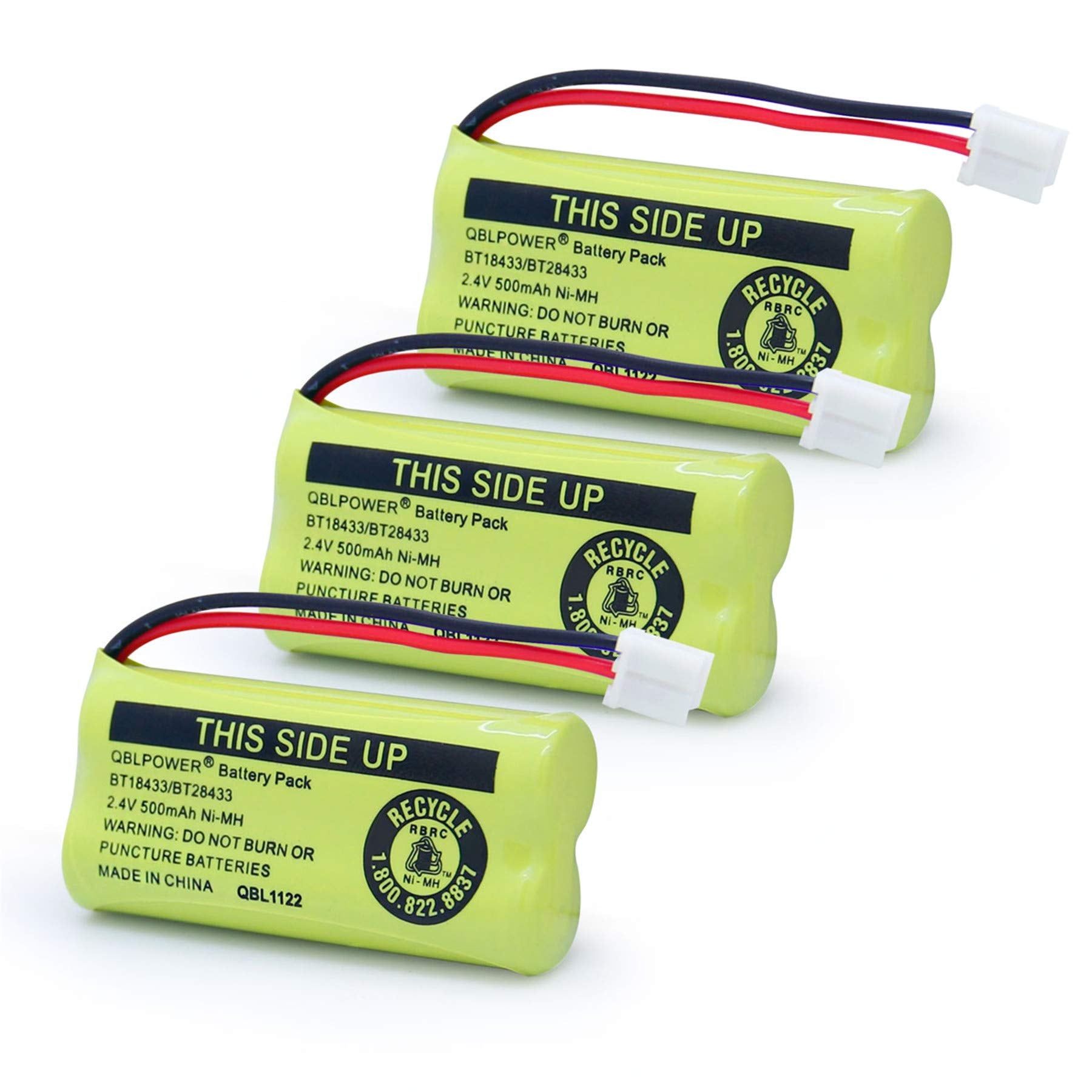 QBLPOWER BT18433 BT28433 BT184342 BT284342 BT1011 BT-1011 2.4V 500mAh Ni-MH Replacement Battery Cordless Phone CS6209 CS6219 CS6