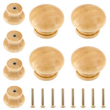 Luomorgo 32 Pcs Natural Wood Dresser Knobs, Round Wooden Cabinet Knobs, Mushroom Shape Drawer Knobs Pulls for Cabinets, Cupboard
